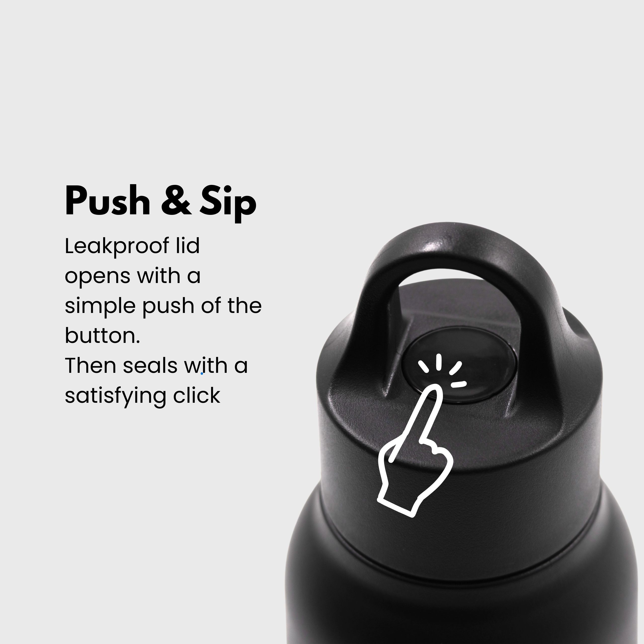 Bottle-Made-from-Recycled-Stainless-Steel-leak-proof-lid-Push-to-Sip