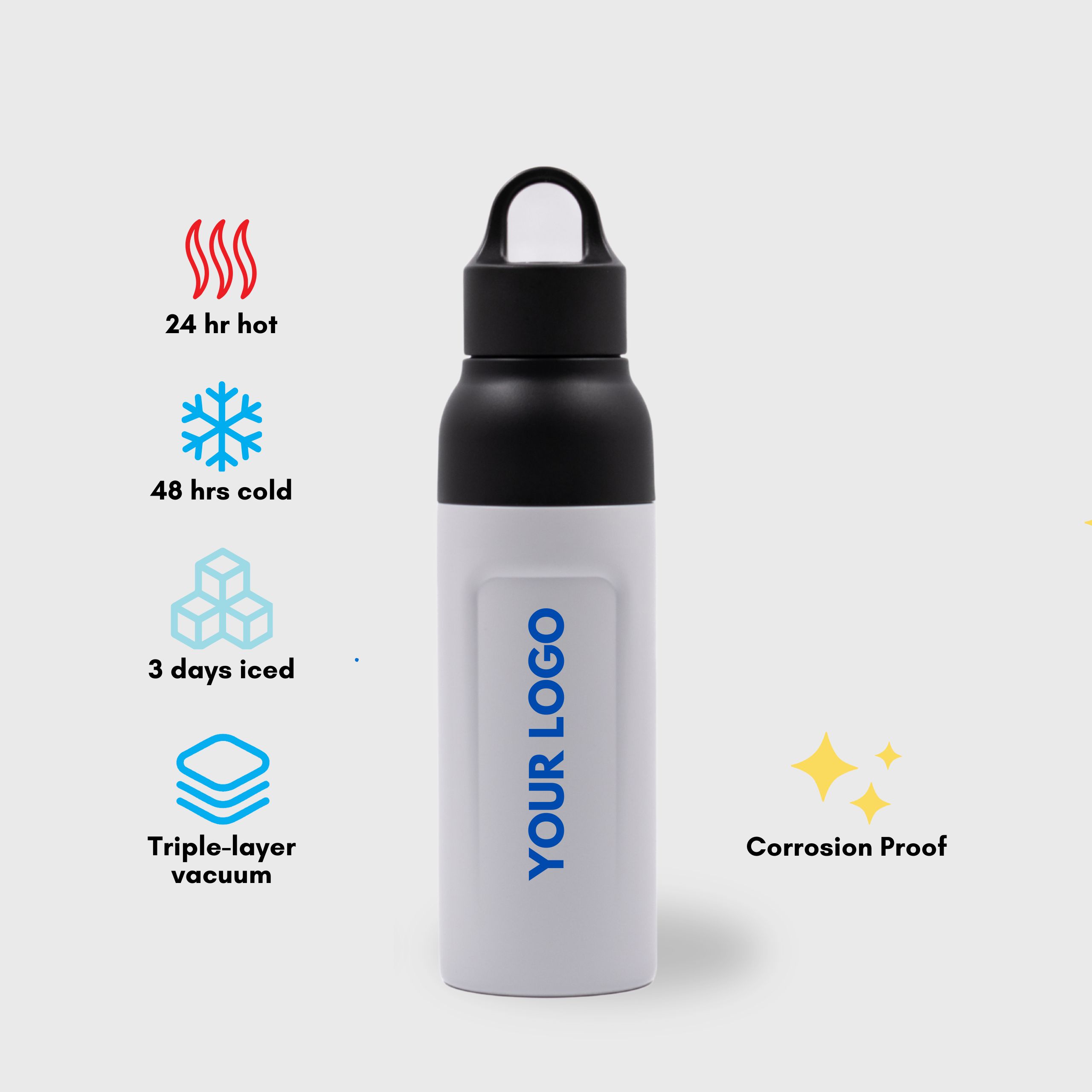 Eco-Friendly Push-to-Sip Bottle Made From Recycled Stainless Steel 520ml