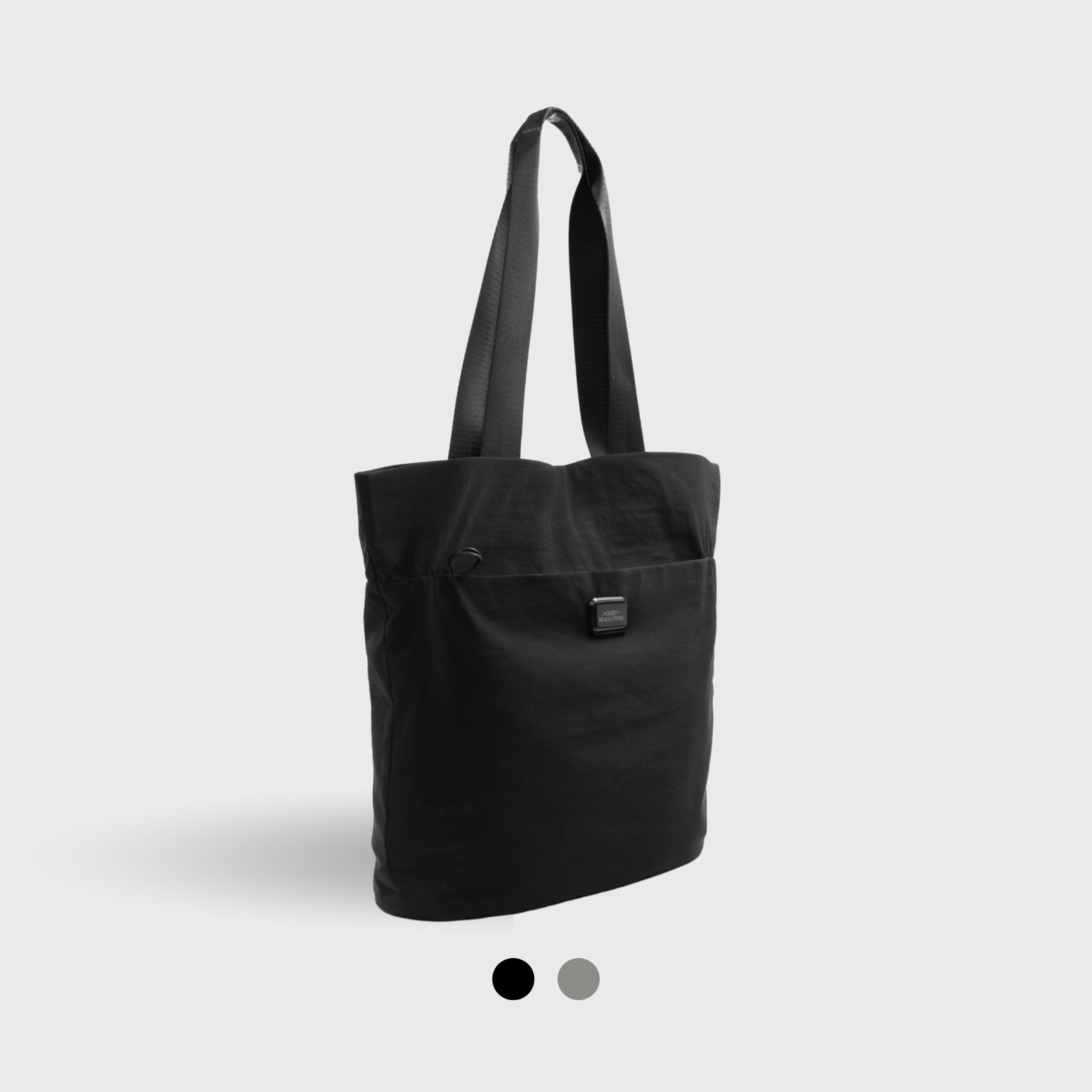 Eco-Friendly-Tote-Bag-Made-From-Recycled-Nylon-side-view-black