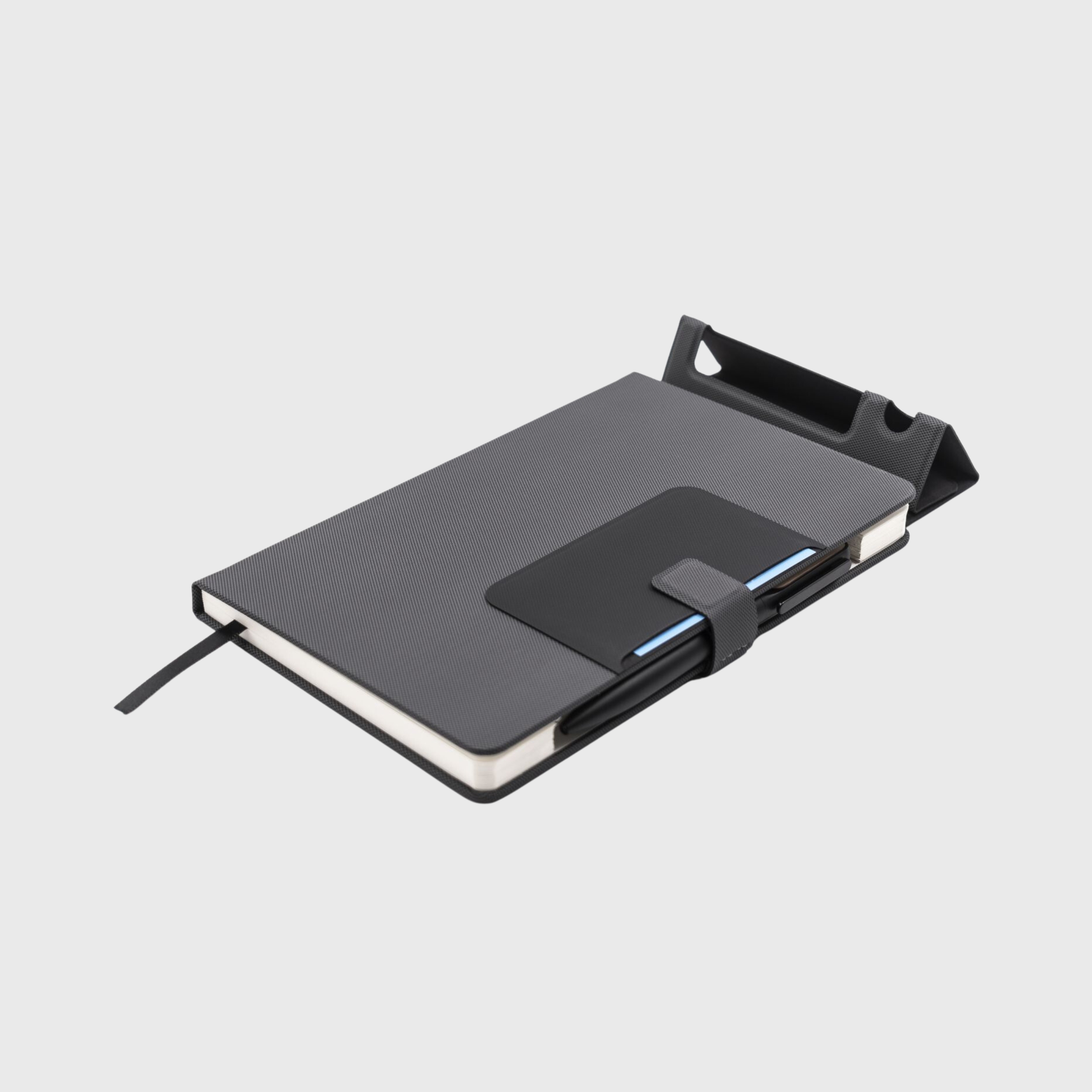 Eco-friendly-recycled-A5-Notebook-fold-out-stand