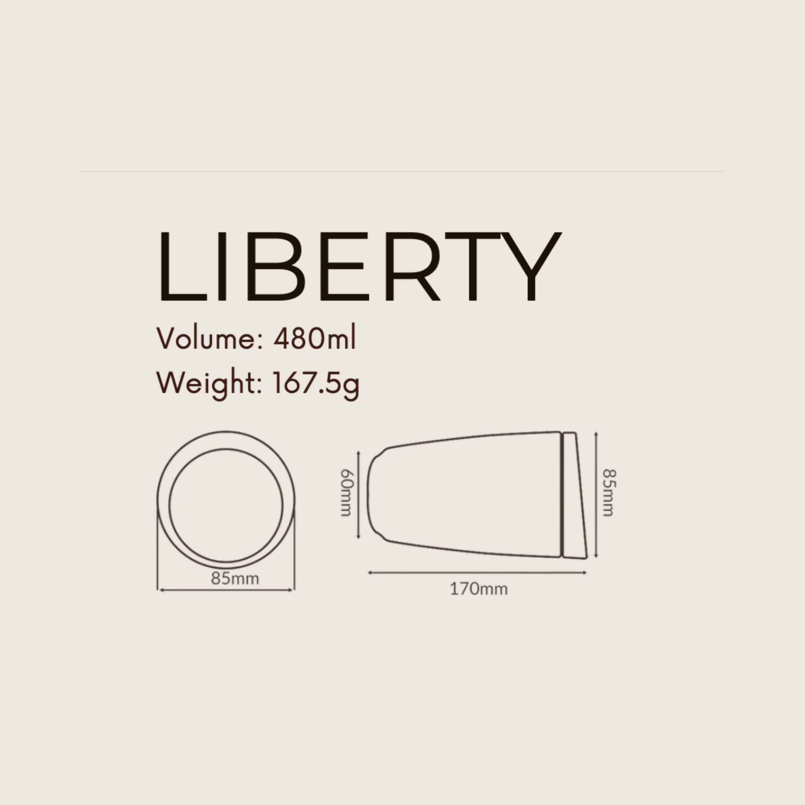 Upcycled Coffee Ground Tumbler in Singapore 480ml length width